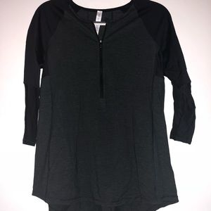 Lulu Lemon Charcoal Half Zip 3/4 Sleeve